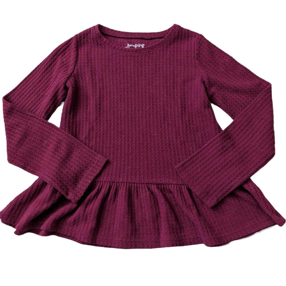 Jumping Beans Girls Thermal Peplum-Hem Top